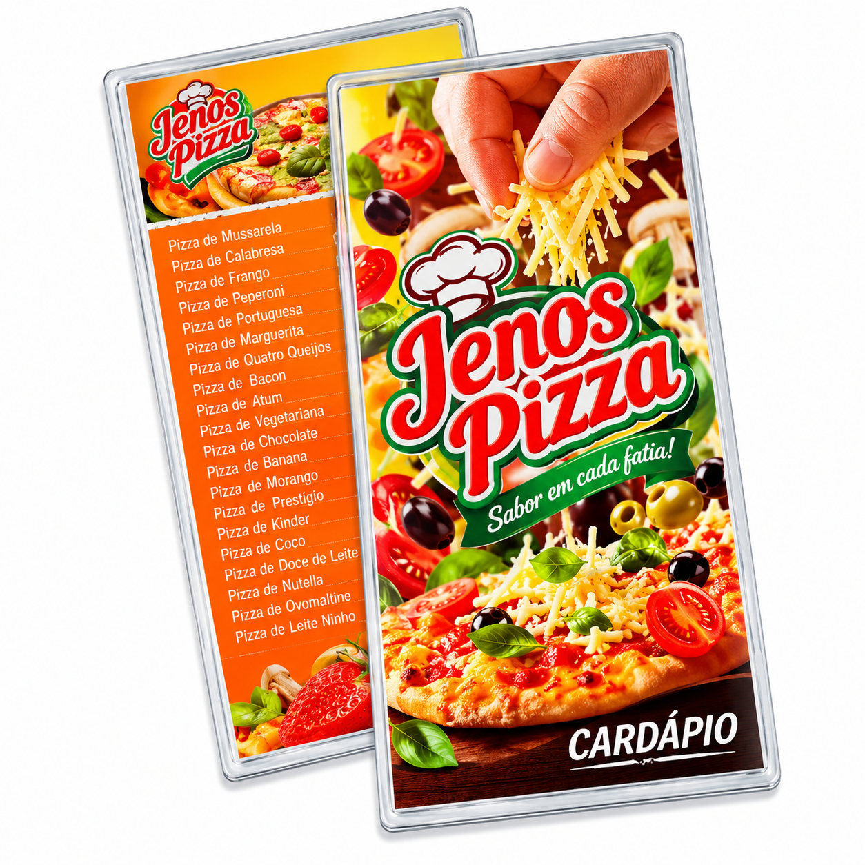 Cardápio Plastificado Rígido 0,10mm Couchê 150g 150x445mm — 4x4