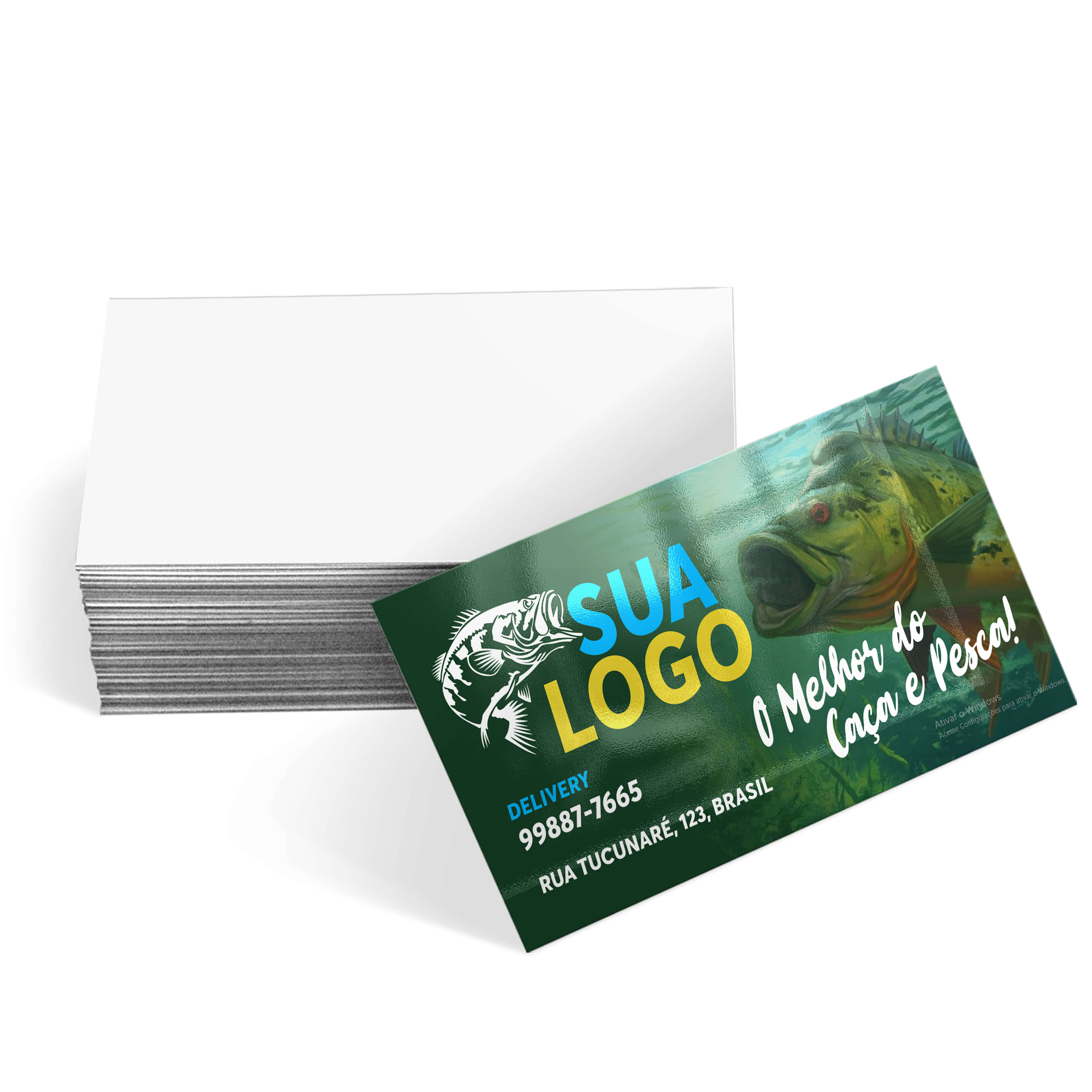 CARTÃO DE VISITA COUCHÊ 300 G - LAM FOSCA E VERNIZ LOCALIZADO FRENTE E VERSO - 4X0