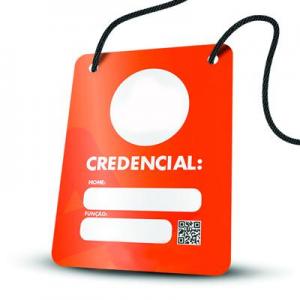 CREDENCIAL DE PVC 0,75MM PVC 0,75MM PREMIUM 91x153cm 4x0 (Colorido 1 lado). Sem verniz Sem acabamento 