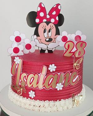 TOPO DE BOLO MINNIE VERMELHA Papel fotográfico 180g  4X0   