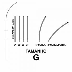 Wind Banner Haste Tubular G Aliminio, 16g 16X3000mm  Sem verniz  