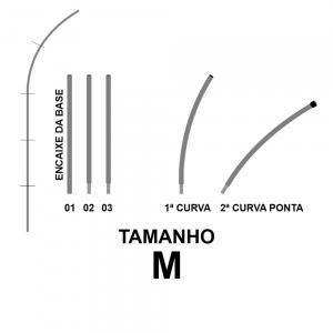 Wind Banner Haste Tubular M Aluminio, 30g 16x2500mm  Sem verniz  